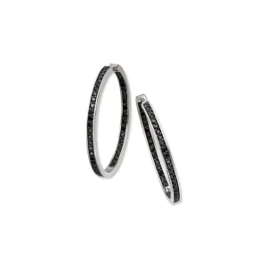 Black zirkonia sølv øreringer