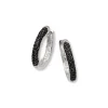 Black zirkonia sølv øreringer
