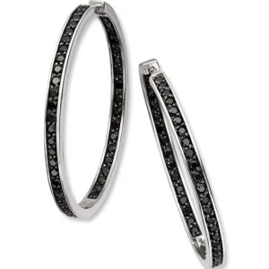 Black zirkonia sølv øreringer