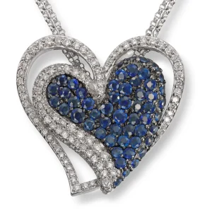 Diamant hjerte med safirer