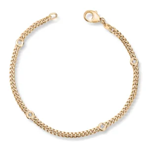 Diamantarmbånd gult gull 0,10 ct.