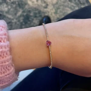 Diamantarmring safirhjerte