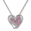 Diamanthjerte med rosa safirer