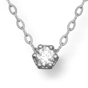 Diamantkjede 0,10 ct. hvitt gull