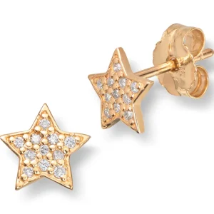 Diamantøredobber stjerne 0,066 ct.