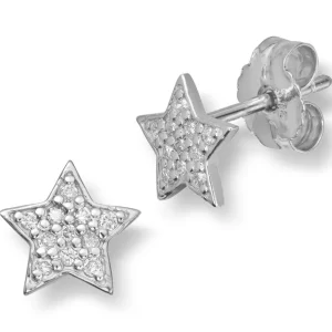 Diamantøredobber stjerne 0,066ct.