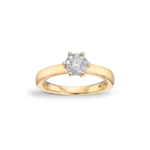 Diamantring 0,25 ct. gult gull