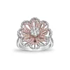 Diamantring blomst 18kt