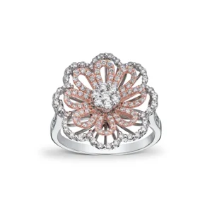 Diamantring blomst 18kt