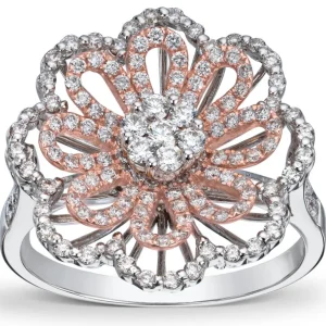 Diamantring blomst 18kt