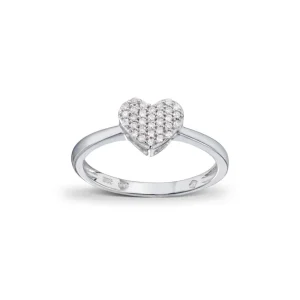 Diamantring hjerte 0,12ct.