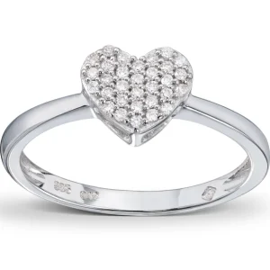 Diamantring hjerte 0,12ct.