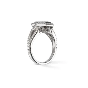 Diamantring i hvitt gull – Magic emerald