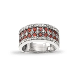 Diamantring med granat