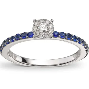Diamantring med safir
