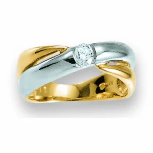 Diamantring tofarget 0,15 ct.