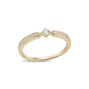 Enstens diamantring med sidestener