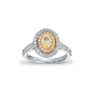 Fancy yellow diamantring oval – One of a kind
