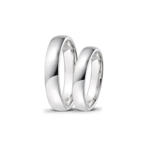 Giftering hvitt gull – 4 mm