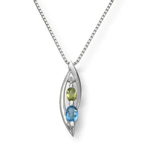 Gullanheng diamant, peridot og topas