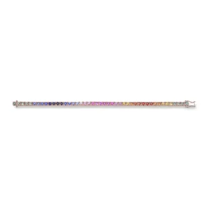 Gullarmbånd «Rainbow saphire»