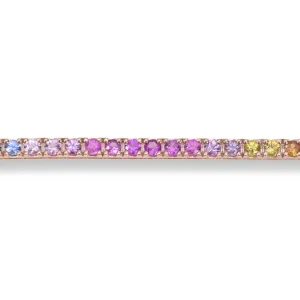Gullarmbånd «Rainbow saphire»