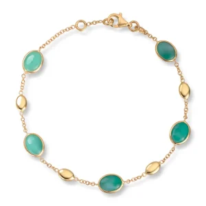 Gullarmbånd smaragder – Cabochon