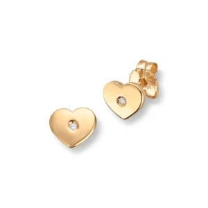 Gullhjerter med diamant