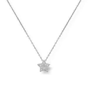 Gullkjede med diamantstjerne 0,033 ct.