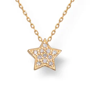 Gullkjede med diamantstjerne