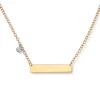 Gullkjede plate med diamant