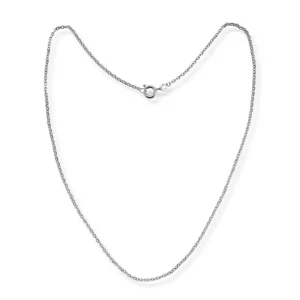 Hvitt gullkjede – anker 45 cm