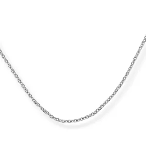 Hvitt gullkjede – anker 45 cm
