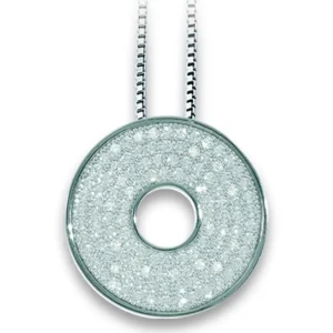 Real effect sølvanheng med cubic zirkonia