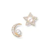 Øredobber med perle – moon and star