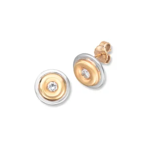 Ørepynt i gult gull med diamant 0, 32ct