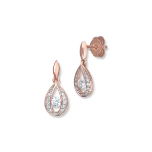 Ørepynt i roségull med Cubic zirkonia