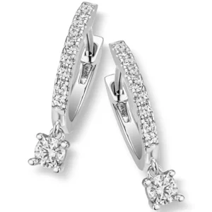 Øreringer i sølv med cubic zirkonia charms