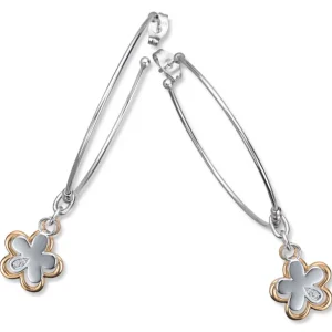 Øreringer med hengende blomster 0,04ct