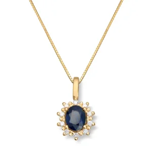 Rosettanheng med safir og diamanter