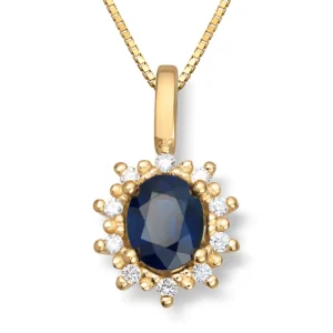 Rosettanheng med safir og diamanter