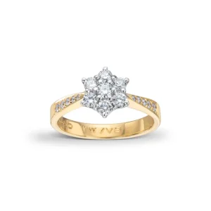 Rosettring 0,60ct. gult gull