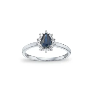 Rosettring med safir og diamanter