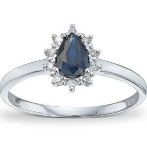 Rosettring med safir og diamanter