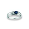 Safir og diamantring 0,01 ct.
