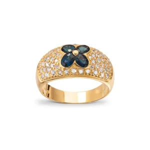 Safir og diamantring – Flower