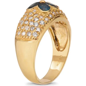 Safir og diamantring – Flower