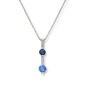Safir- og tanzanitt anheng