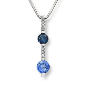 Safir- og tanzanitt anheng