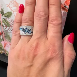 Safir-, topas- og diamant designring